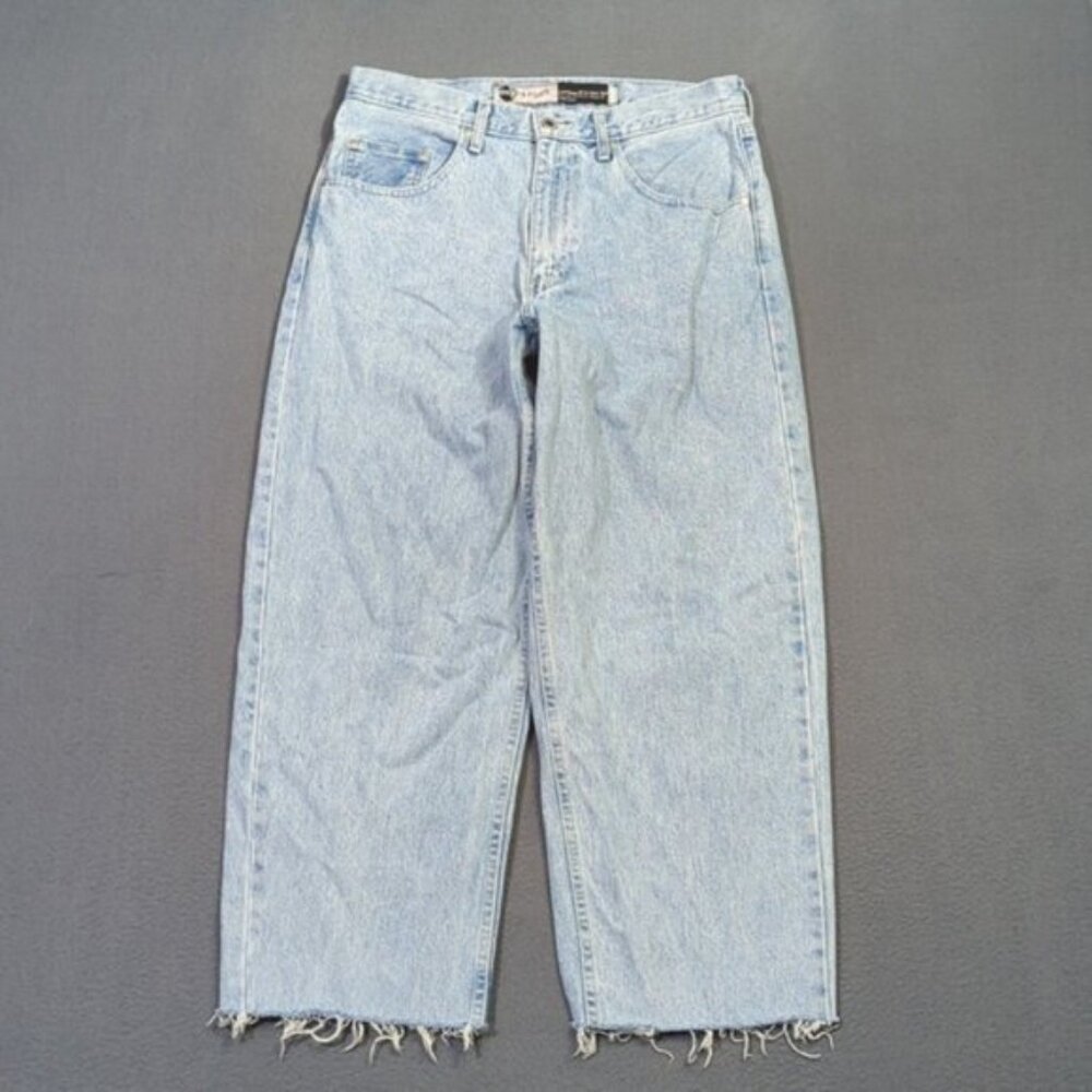 Levi's Jeans Men's 31x32 Fits 32x27 Blue Silvertab Baggy Jeans Cut Hems